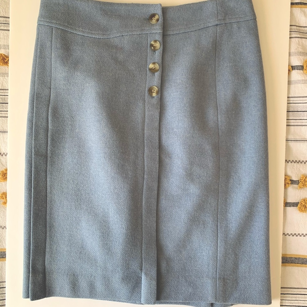 Pendleton Wool Pencil Skirt | Light Blue | Petite